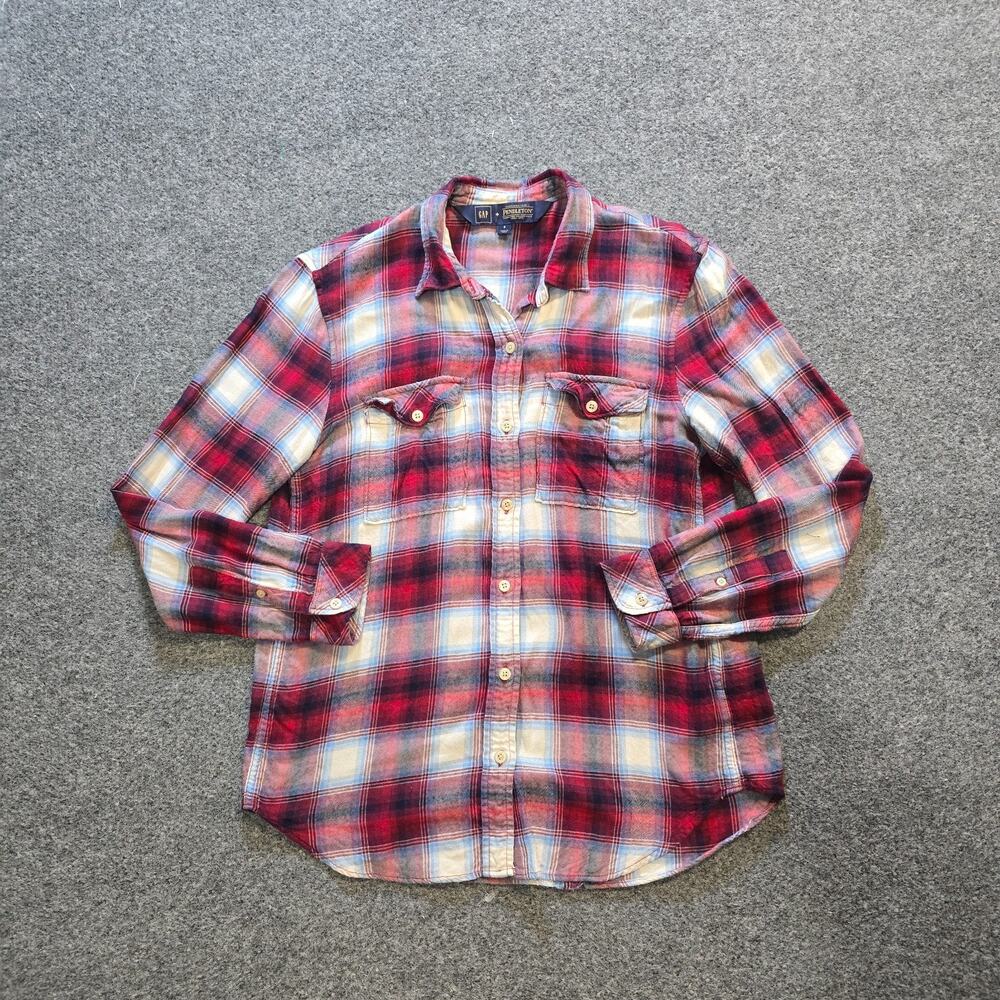 Gap Top Womens Size Small Red Plaid Flannel Pendleton Button Up Casual Outdoorsy